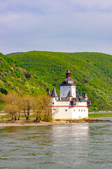 Pfalzgrafenstein Castle on the Rhine river near Kaub (Germany)