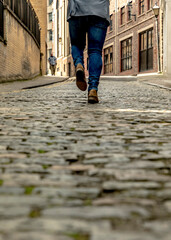 man walking on the street