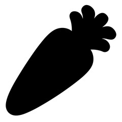 Minimalist Carrot Silhouette Design for Graphic Projects and Creative Applications