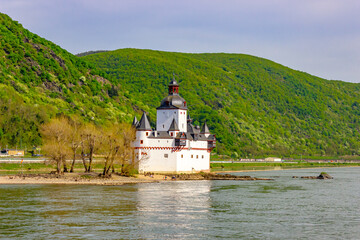 Pfalzgrafenstein Castle on the Rhine river near Kaub (Germany)