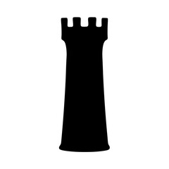 Chess Rook Silhouette, A Classic Game Piece, isolated on a white background