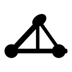 Abstract illustration of a simple geometric structure with circles and triangles