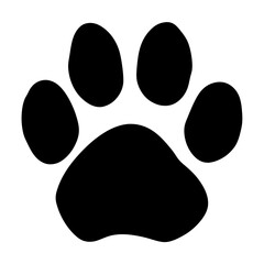 A Simple Graphic Depiction of a Black and White Animal Paw Print