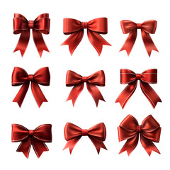 Different red ribbons banners collection. Vector illustration --v 6.1 --s 750 --raw