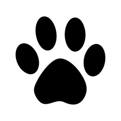 Simple black paw print illustration on white background for design use