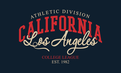 College league California Los Angeles athletic division Graphic Tee t-shirt logo slogan graphic artwork typography Apparel products.