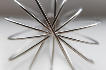 Close up view of manual food whisk