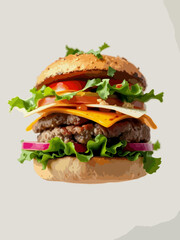 hamburger on a white background