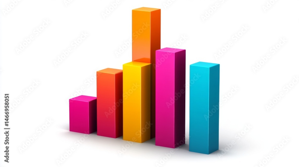 Aufkleber a visually appealing business bar graph with colorful bars on a transparent background, symbolizing 