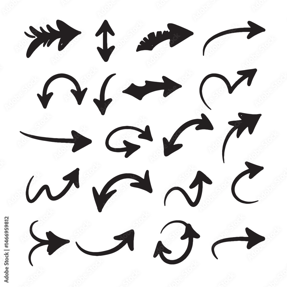 Aufkleber abstract and classic arrow collection with hand drawn effects excellent for dynamic presentation flo