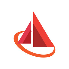 Triangle logo design vector template.