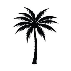 Obraz premium Single Palm Tree Vector Silhouette
