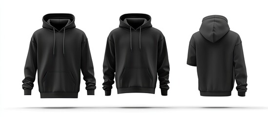 Three views of a black hoodie (5)