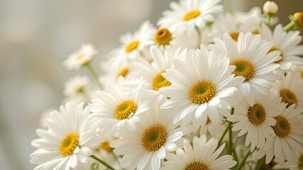 Obraz premium Delicate White Daisies, Elegant Floral Design