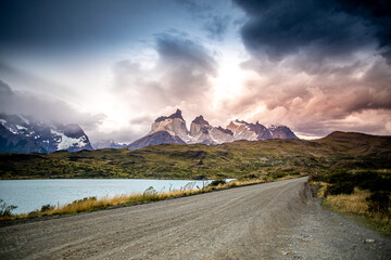Cuernos del Paine and Lago Pehoe, Torres del Paine National Park, Chile