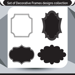 Vintage label and frame set with decorative retro design elements