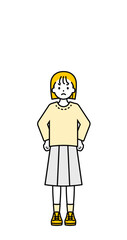 全身のポーズ_シンプルな私服の女の子15