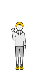 全身のポーズ_シンプルな私服の男の子02