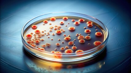 Streptococcus pyogenes bacteria culture in petri dish , disease, microbiology ,  disease, microbiology , laboratory