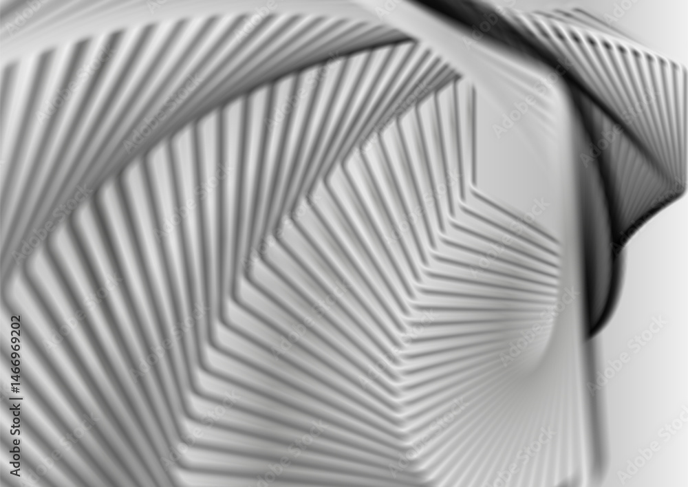 Aufkleber Grey geometric smooth twisted hexagons abstract tech background. Vector graphic design