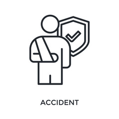 Fototapeta premium Accident Icon Outline Style. Vector Illustration For Graphic Design