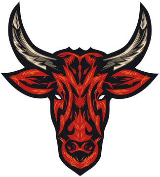 taureau boeuf tete vache logo embleme