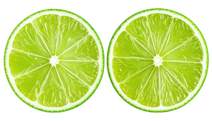 Juicy slice of lime isolated on transparent png