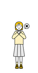 全身のポーズ_シンプルな私服の女の子14