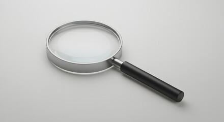 Sleek Magnifying Glass on Neutral Background: Minimalist Product Shot