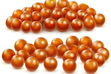 Sparkling Amber-Colored Spheres Gathered Together, Creating a Jewel-Like Impression of Translucence