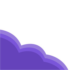 Flat Wave Corner Border Purple Color 