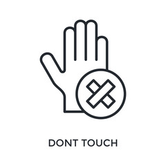 Dont Touch Icon Outline Style. Vector Illustration For Graphic Design
