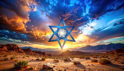 Star of David Over Desert Sky