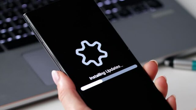 Installing Software Update Progress. Smart Phone Loading Patch