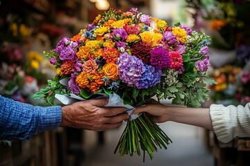 Colorful Flower Bouquet Exchange
