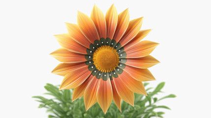 Fototapeta premium A delicate flower set against a crisp white background captured in a sacred geometry mandala illustration