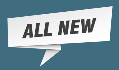 all new banner. all new speech bubble, label, sticker, sign template