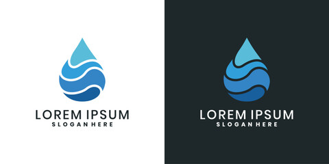 Water drop logo design template