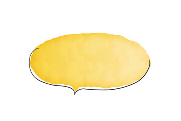黄色のシンプルな水彩風の吹き出し