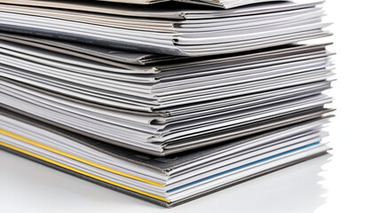 stack of magazines isolated on white