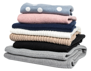 PNG pile of clothes isolated transparency background Generative AI
