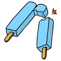 double popsicle illustration hand drawn isolated vector