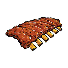 barbecue ribs,vector