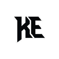 KE monogram logo design letter text name symbol monochrome logotype alphabet character simple logo