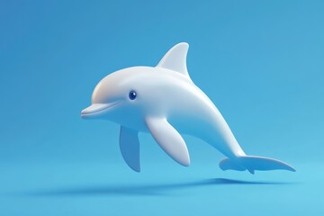 Obraz premium A simple, stylized rendering of a leaping dolphin.