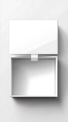 White Cardboard Gift Box, Open, Top View