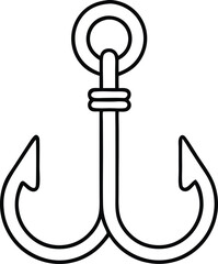 fishing hook - sport fishing icon vector 