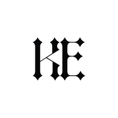 KE monogram logo design letter text name symbol monochrome logotype alphabet character simple logo