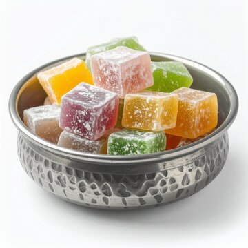 Loukoum, confiseries orientales de diff&eacute;rentes couleurs et parfums saupoudr&eacute;s de sucre glace. Custom AI Model