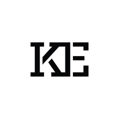 KE monogram logo design letter text name symbol monochrome logotype alphabet character simple logo